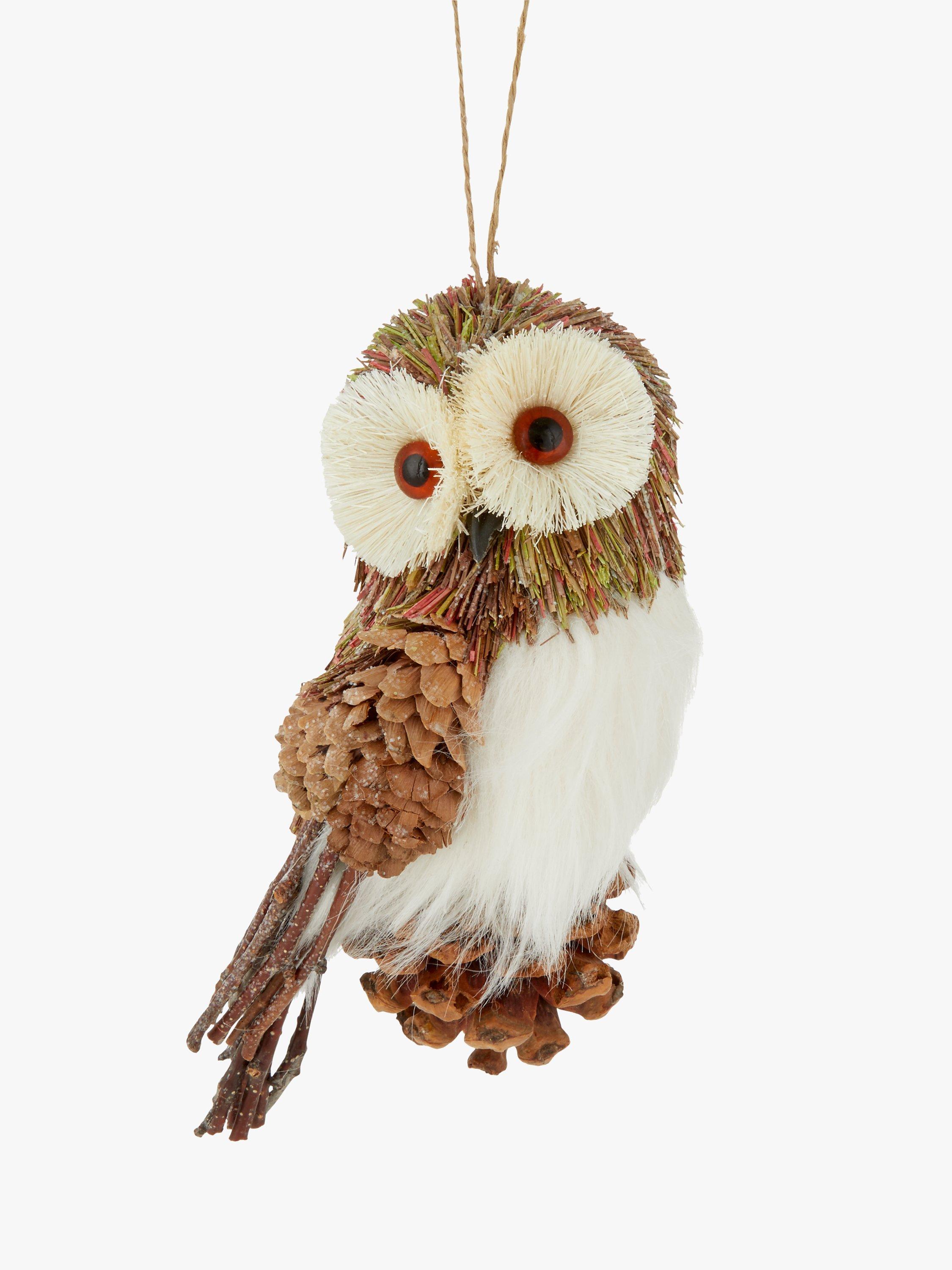John Lewis & Partners Amber Woodland Owl Tree Decoration, Brown