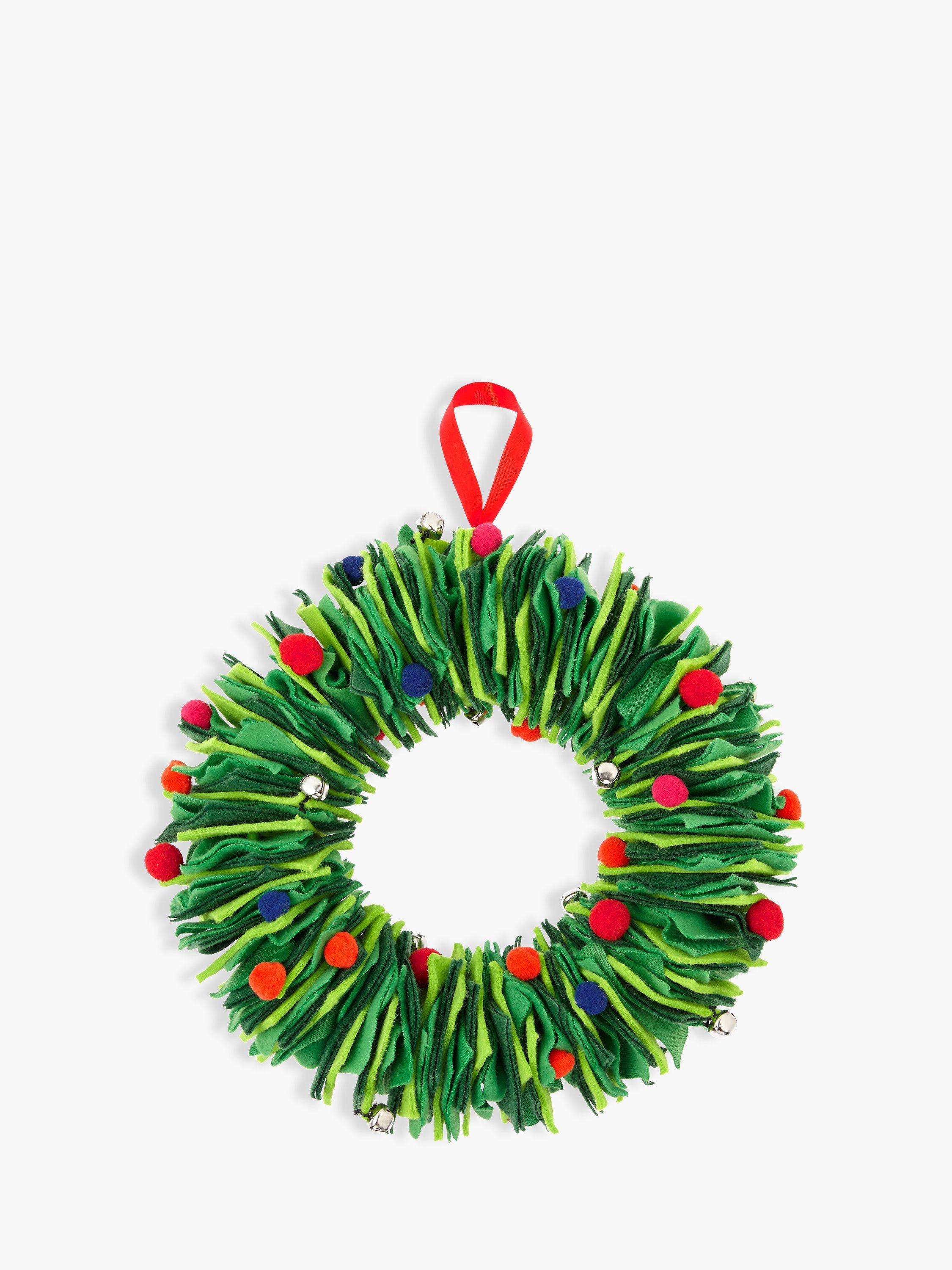 John Lewis & Partners Rainbow Felt Layered Wreath, Multi