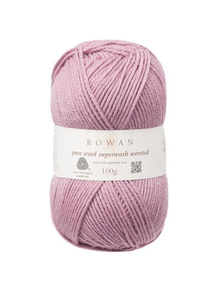 Rowan Pure Wool Superwash Worsted Aran Yarn, 100g, Mauve Mist