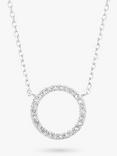 Estella Bartlett Pave Cubic Zirconia Circle Pendant Necklace, Silver