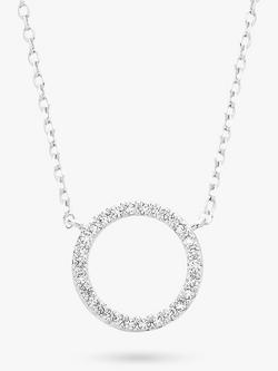 Estella Bartlett Pave Cubic Zirconia Circle Pendant Necklace, Silver, Silver
