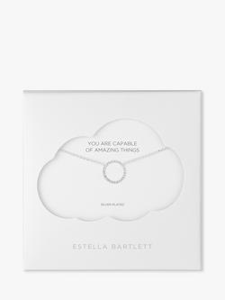 Estella Bartlett Pave Cubic Zirconia Circle Pendant Necklace, Silver - view 2, Silver