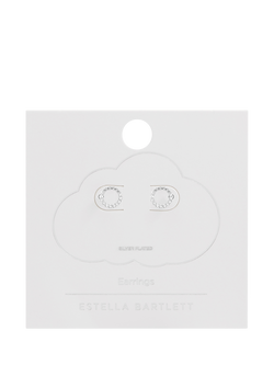 Estella Bartlett Pave Cubic Zirconia Circle Stud Earrings, Silver, Silver