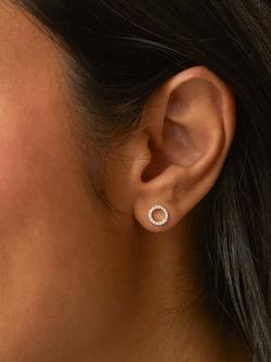 Estella Bartlett Pave Cubic Zirconia Circle Stud Earrings, Silver - view 2, Silver