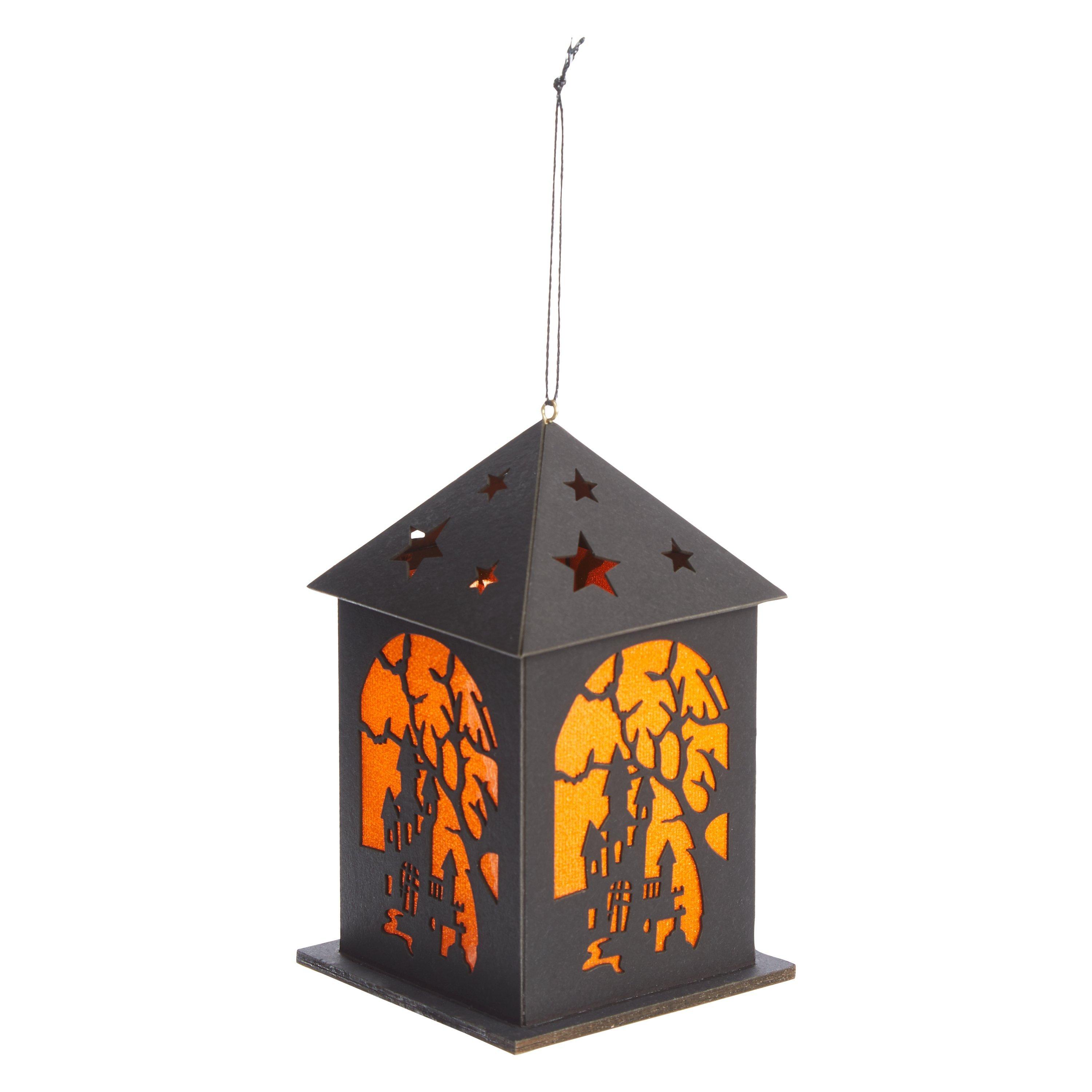 John Lewis & Partners Halloween LED Paper House Hanging Decoration, Black