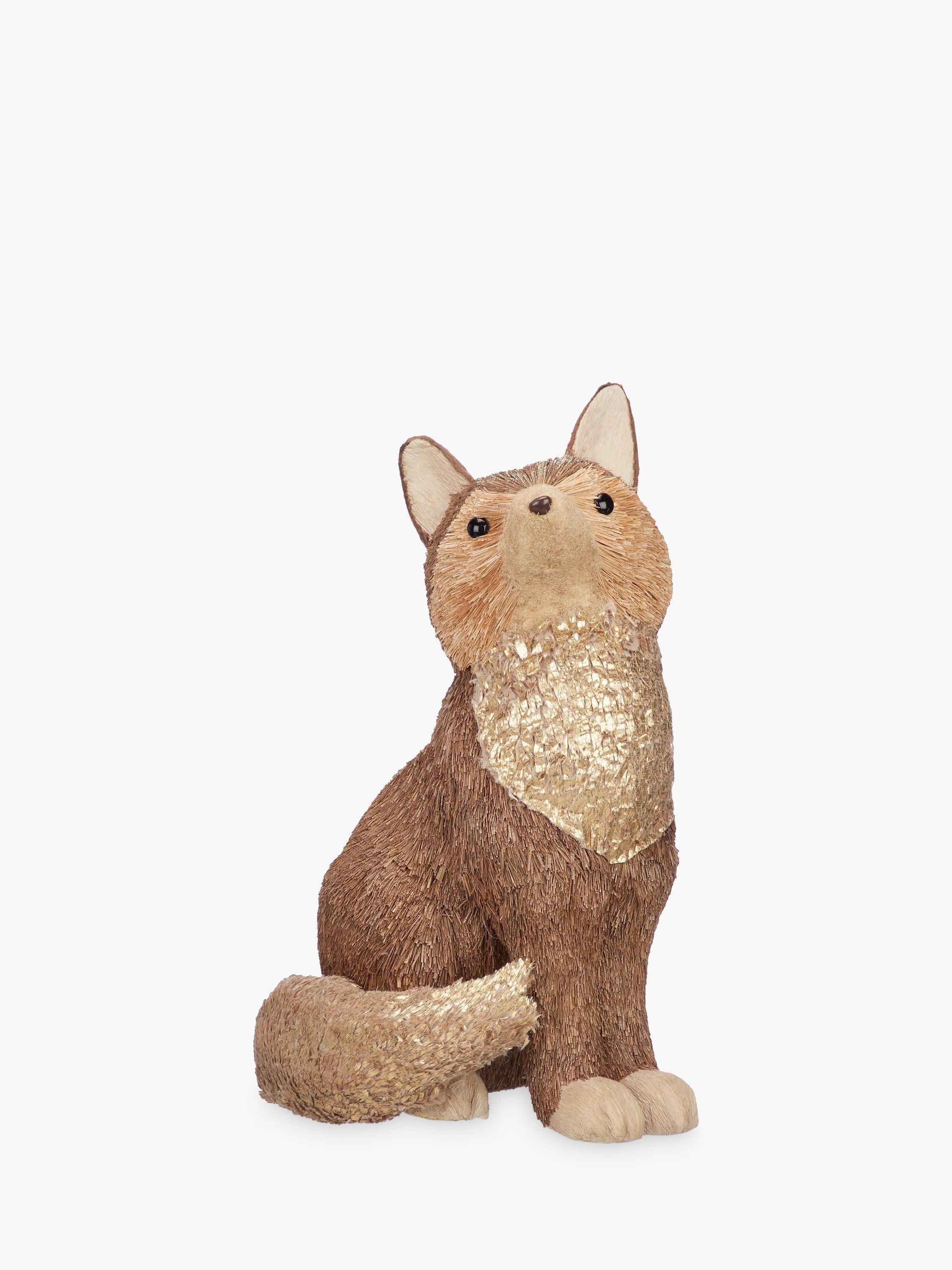 John Lewis & Partners Amber Glittered Fox Decoration