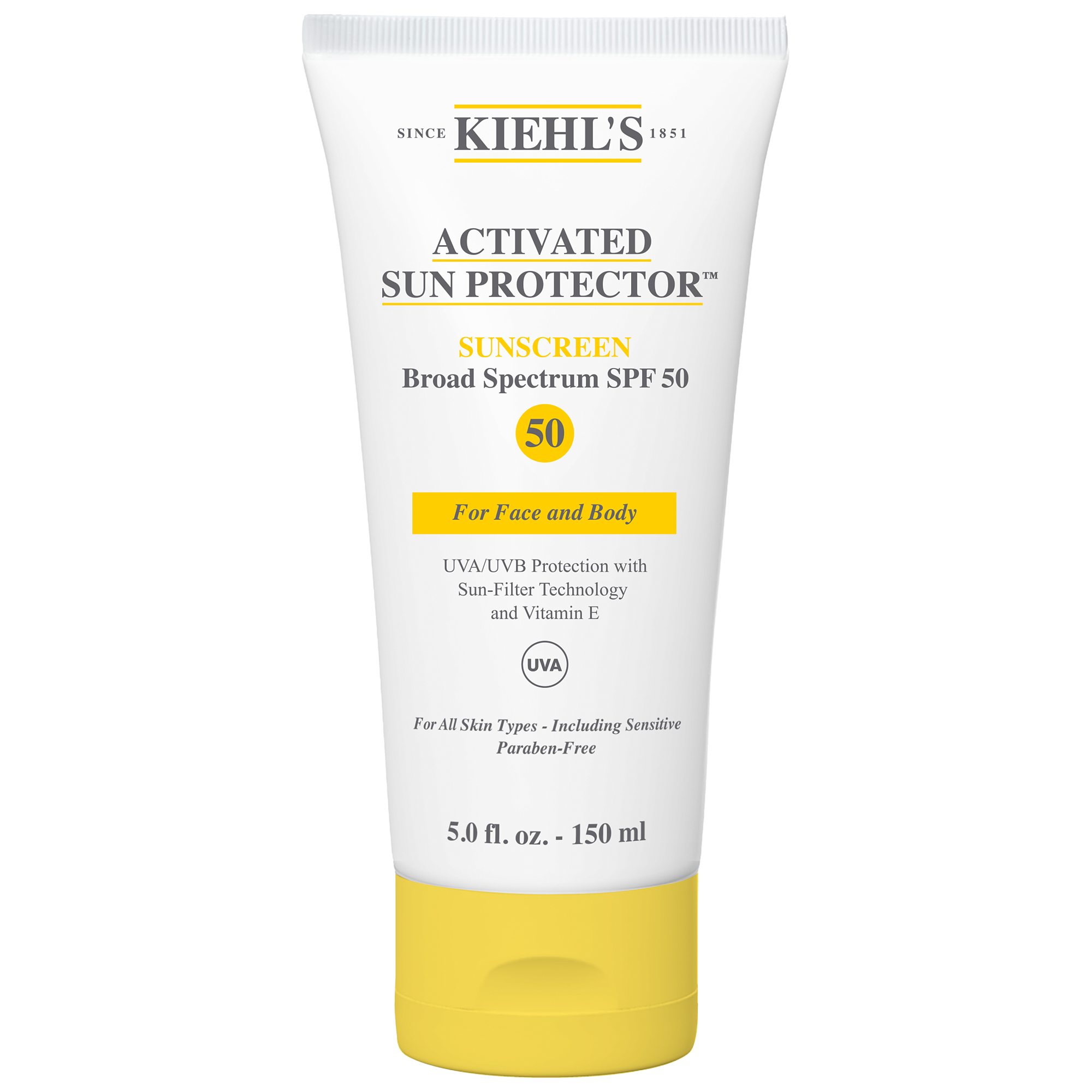 Kiehl's Activated Sun Protector Sunscreen For Face and Body SPF 50, 150ml