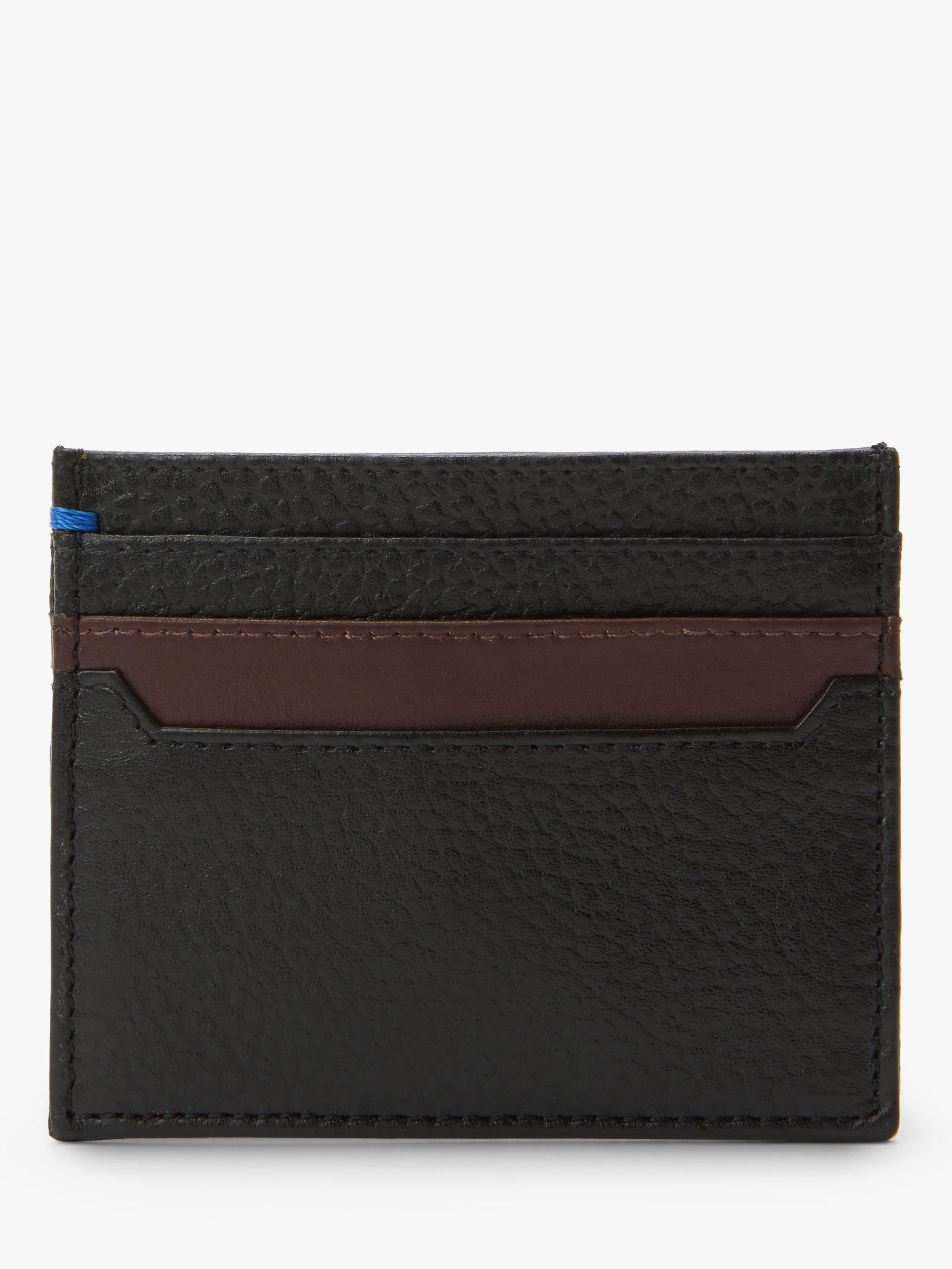 John Lewis & Partners Pebble Grain Leather Card Holder, Black