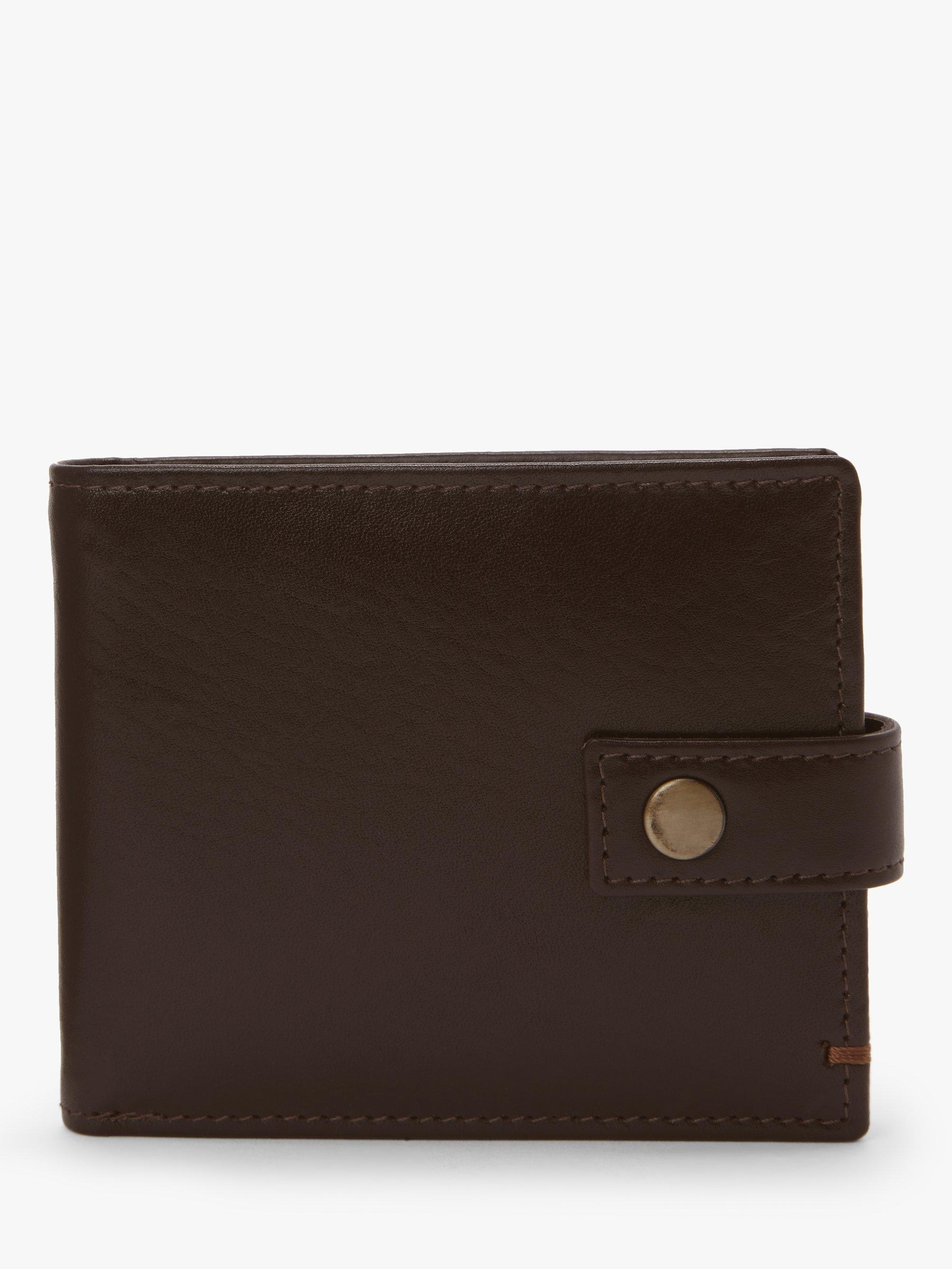 John Lewis & Partners RFID Blocking Leather Flip Card Wallet, Brown