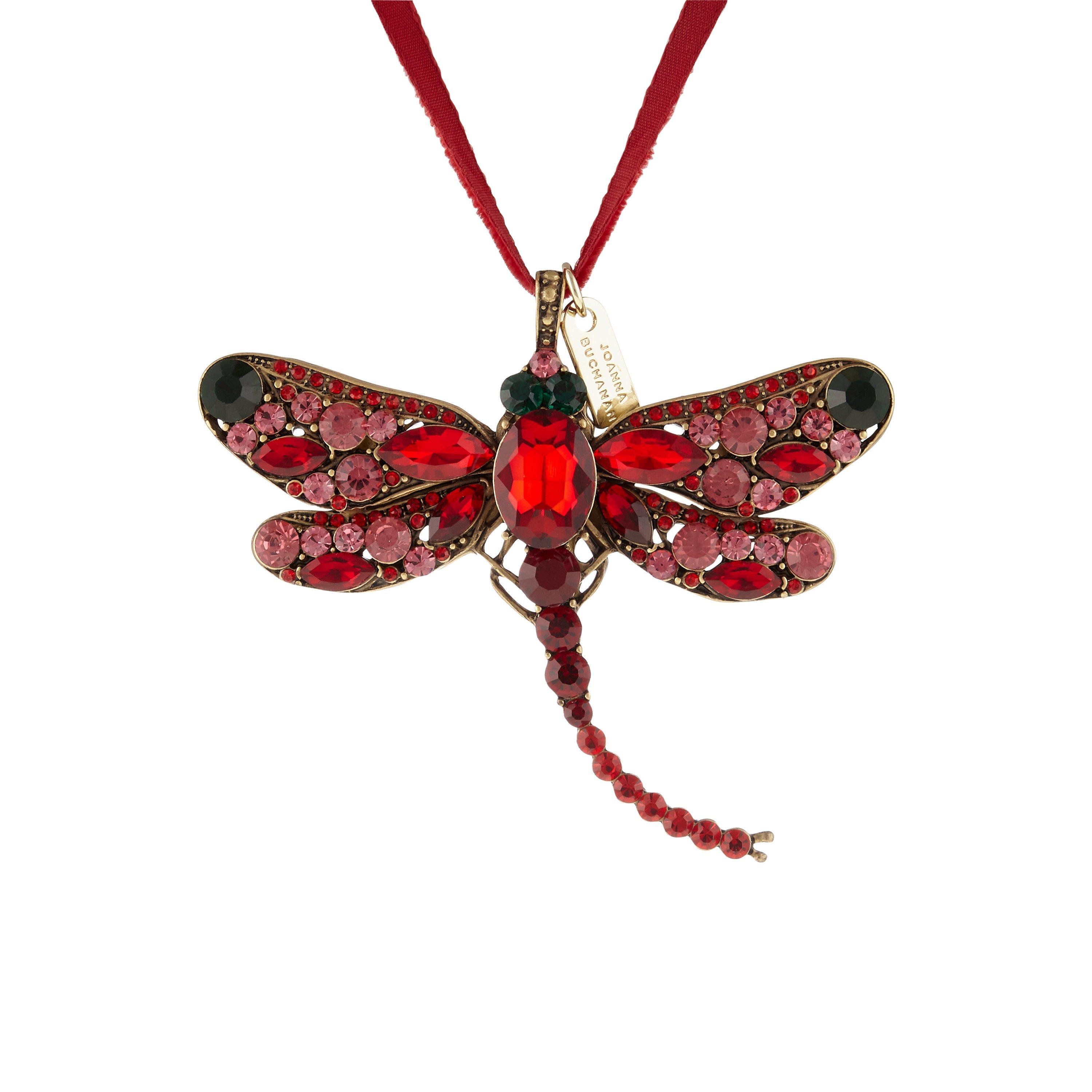 Joanna Buchanan Ruby Dragonfly Tree Decoration, Red