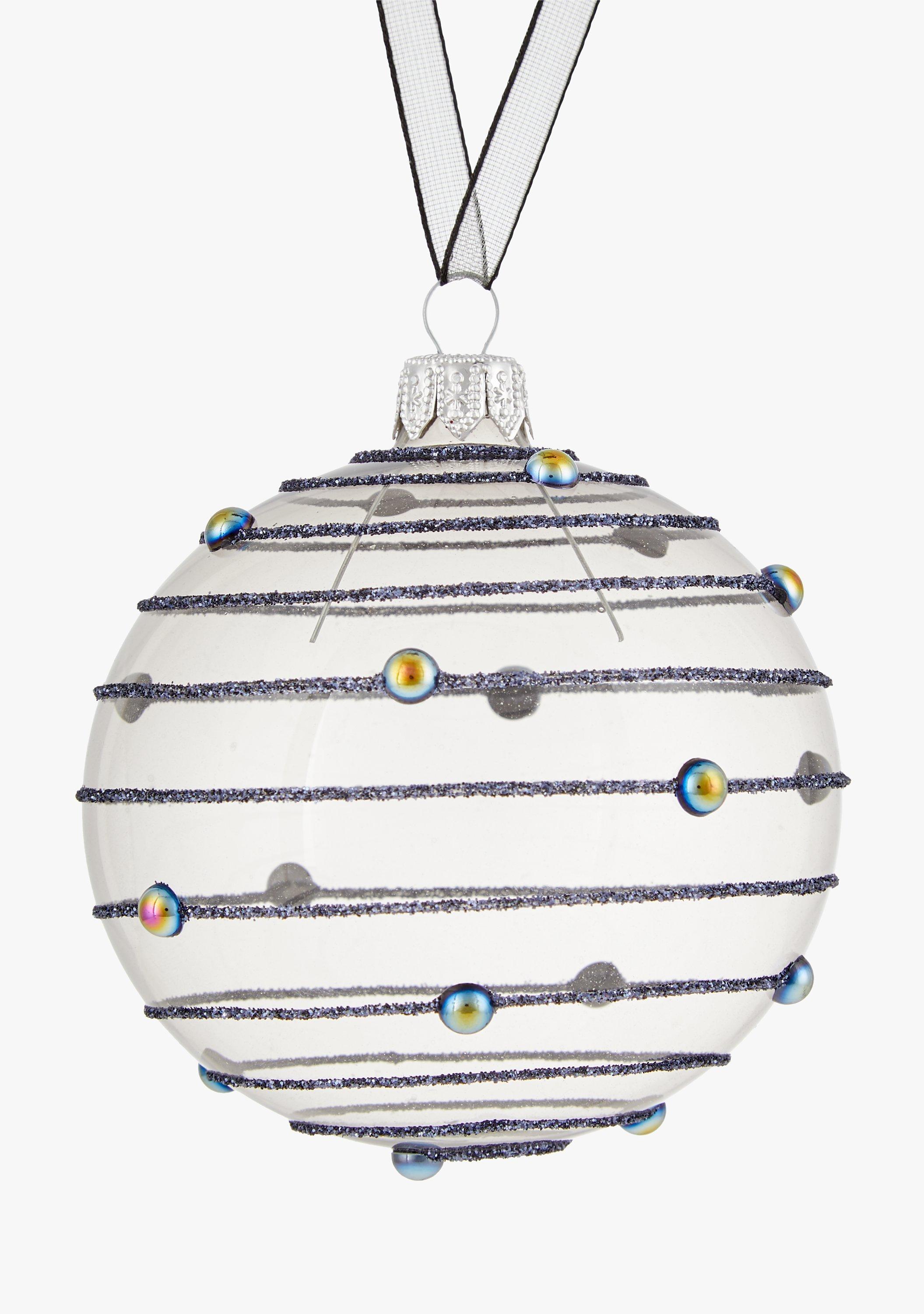 John Lewis & Partners Jet Glitter Orbit Bauble, Black