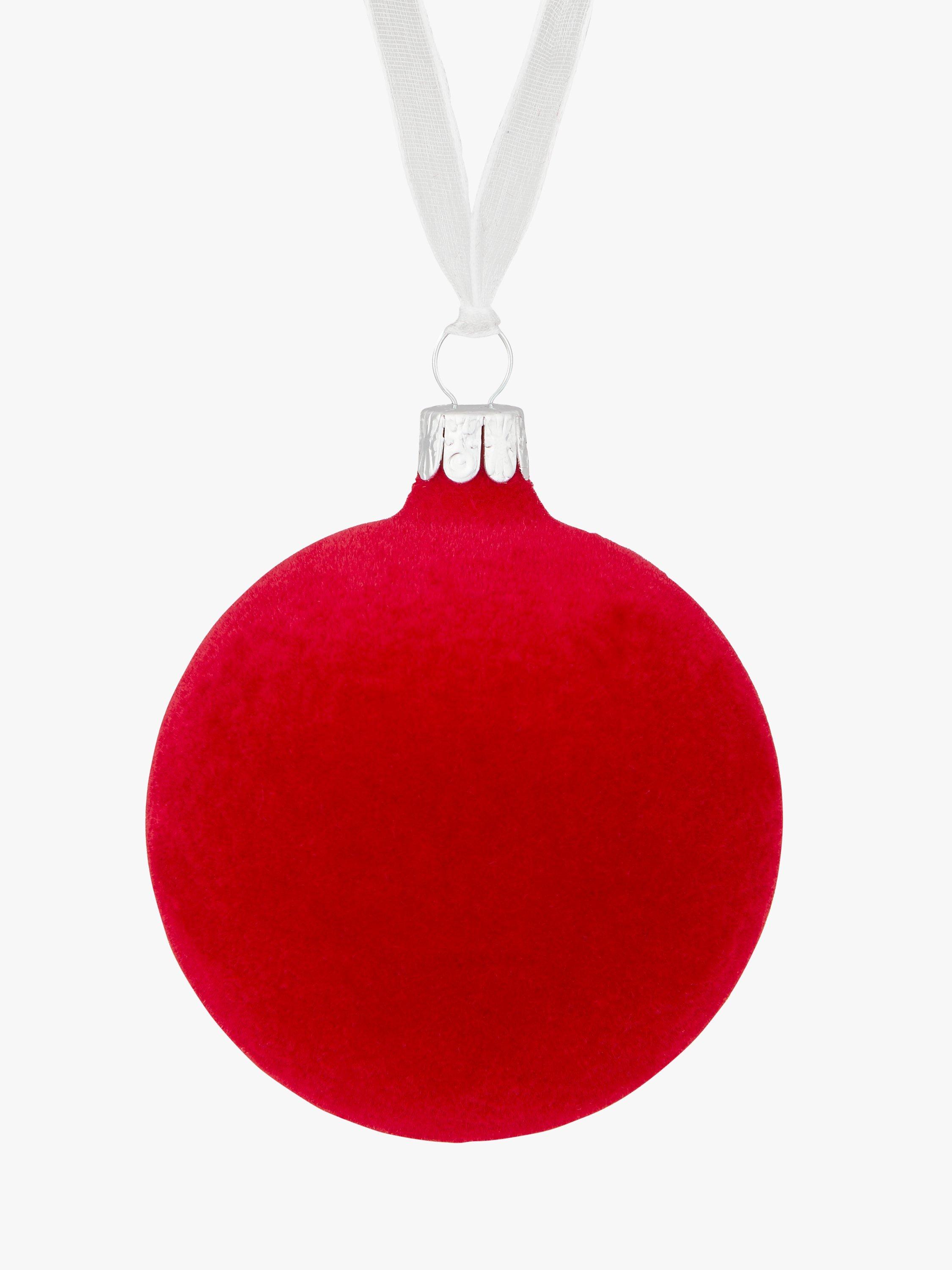 John Lewis & Partners Ruby Flocked Bauble, Red