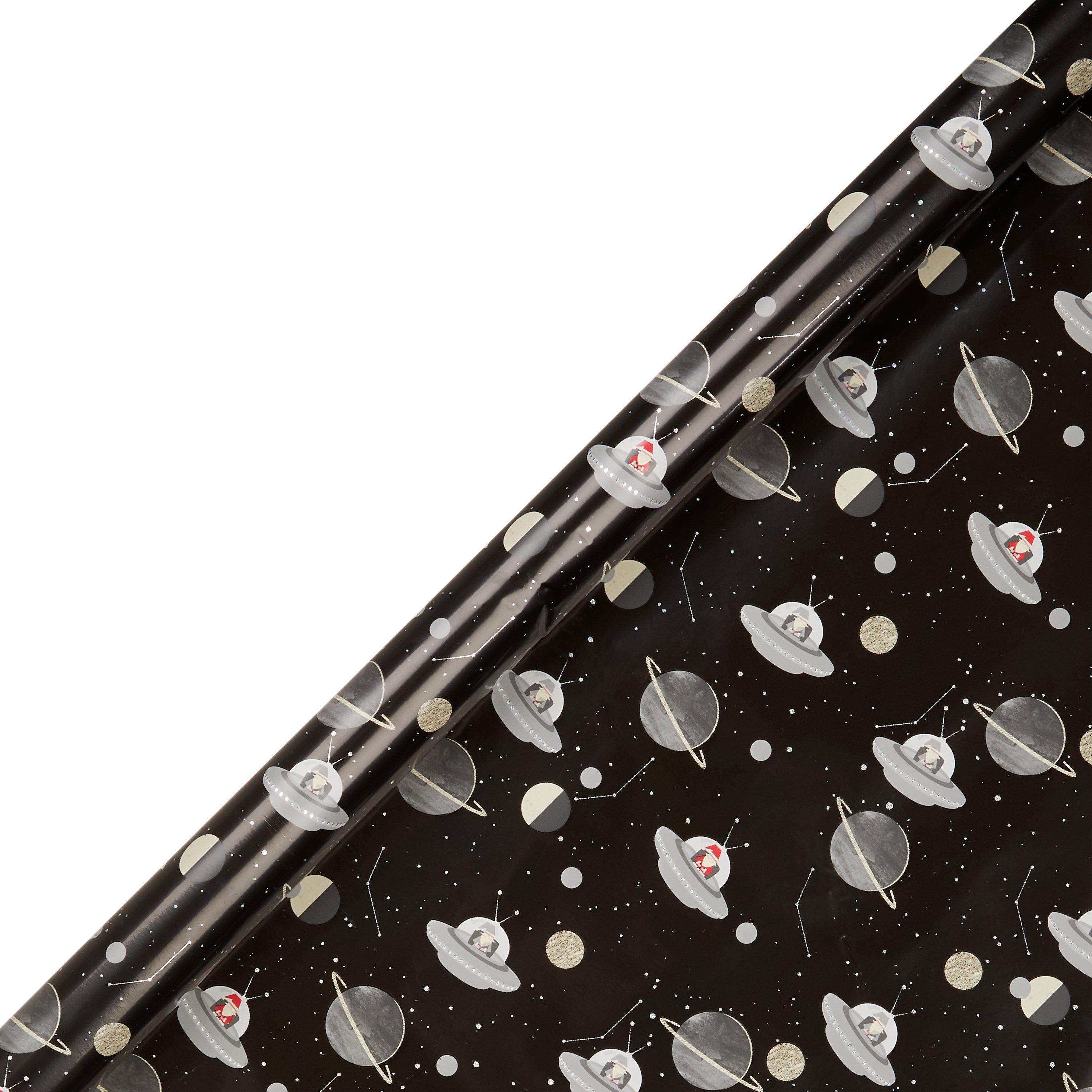 John Lewis & Partners Jet Santa in Space Gift Wrap, 3m