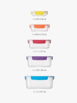 Joseph Joseph Nest Lock Airtight Storage Containers, Set of 5, Assorted - view 2, Assorted