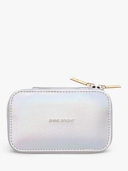 Estella Bartlett Iridescent Shine Bright Zipped Jewellery Box, Silver - view 2, Silver