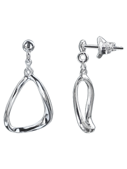 Nina B Curved Triangle Drop Earrings, Silver, Silver