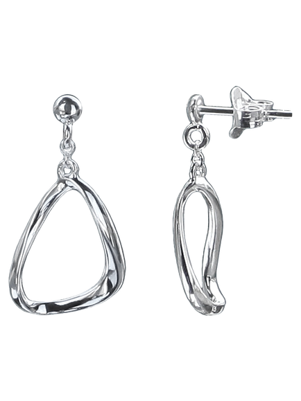 Nina B Curved Triangle Drop Earrings, Silver, Silver