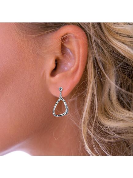 Nina B Curved Triangle Drop Earrings, Silver - view 2, Silver