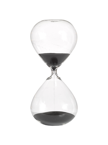 pols potten Hourglass Ball Sandglass, Medium, Black