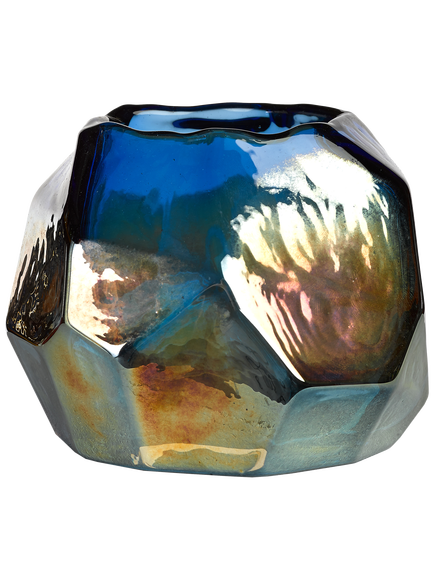 pols potten Graphic Luster Candle Holder, Blue, Blue