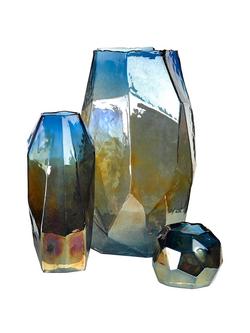 pols potten Graphic Luster Candle Holder, Blue - view 2, Blue