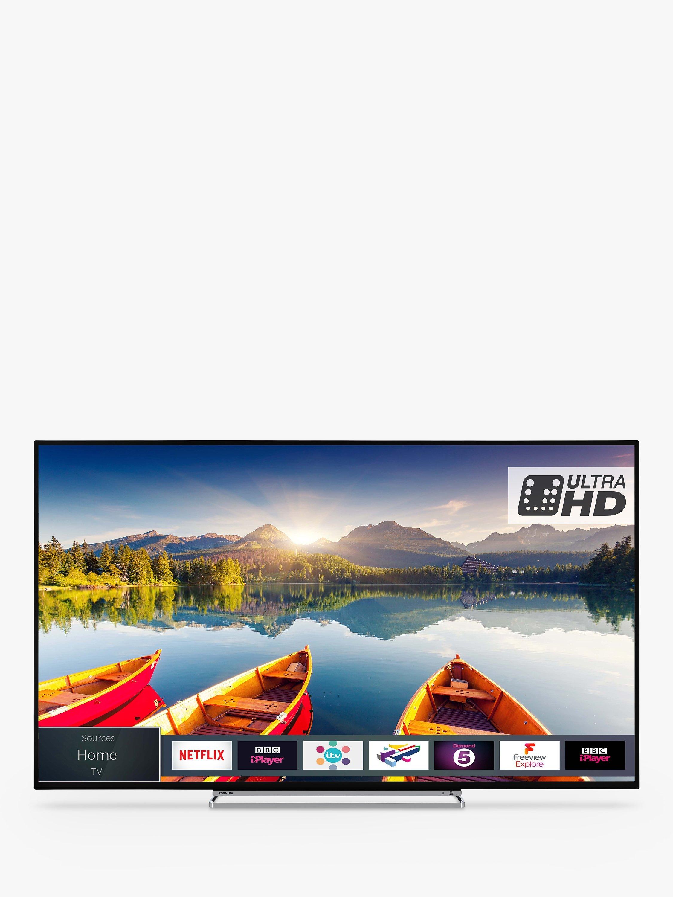 Toshiba 43U6863DB LED HDR 4K Ultra HD Smart TV, 43" with Freeview HD & Freeview Play, Black