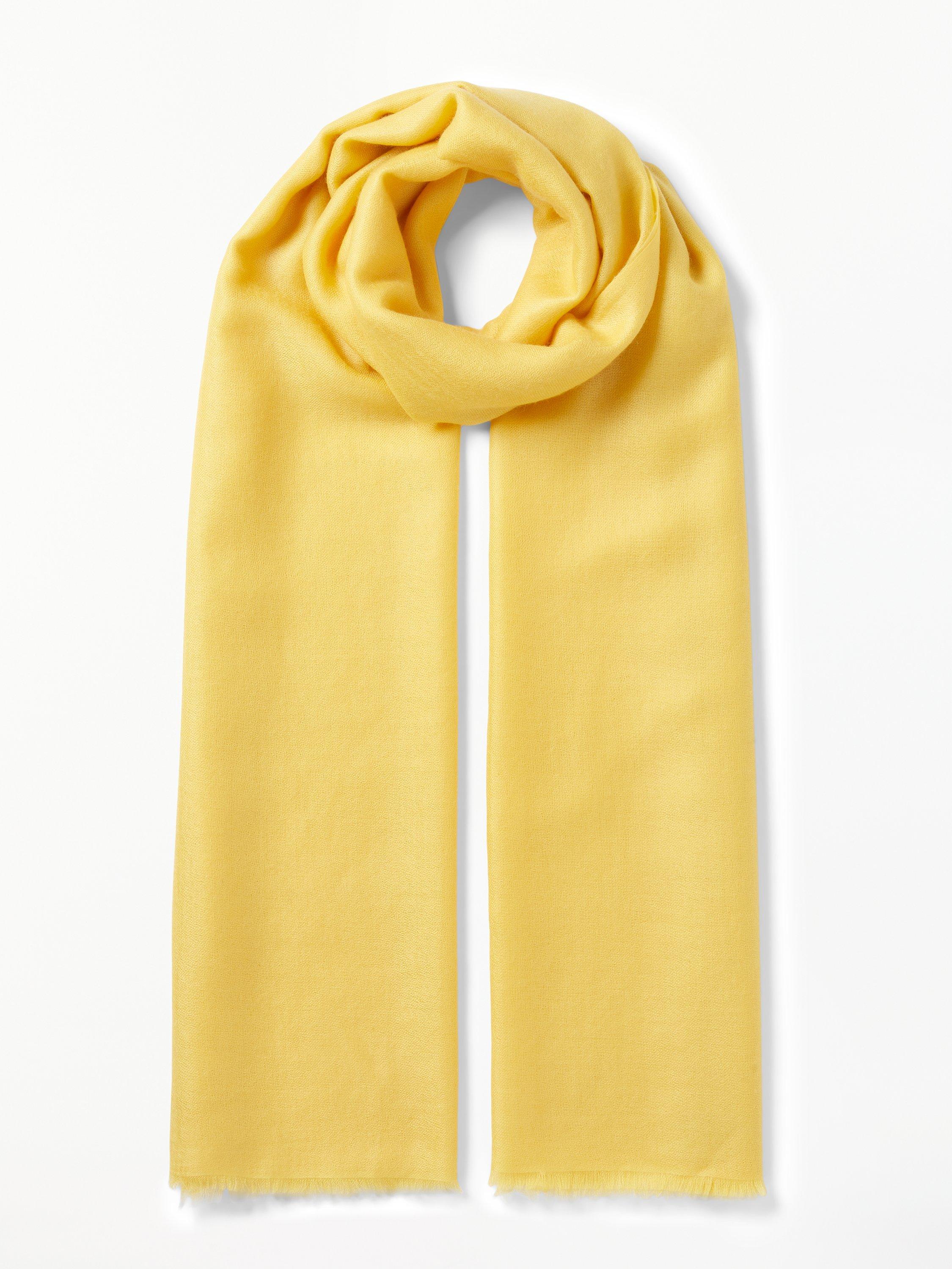 John Lewis & Partners Cashmere Woven Scarf, Ochre