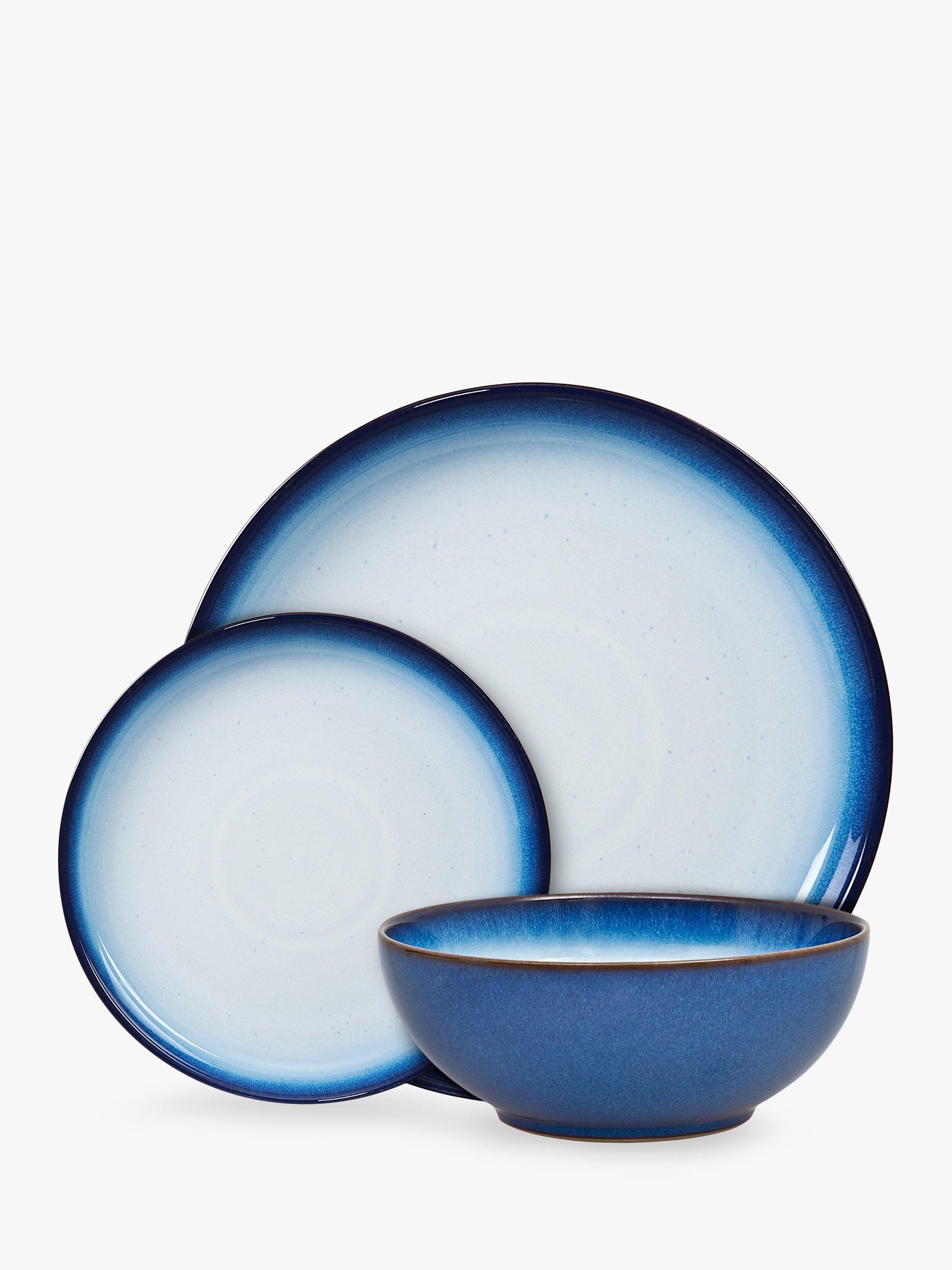 Denby Blue Haze Coupe Stoneware Dinnerware Set, 12 Piece