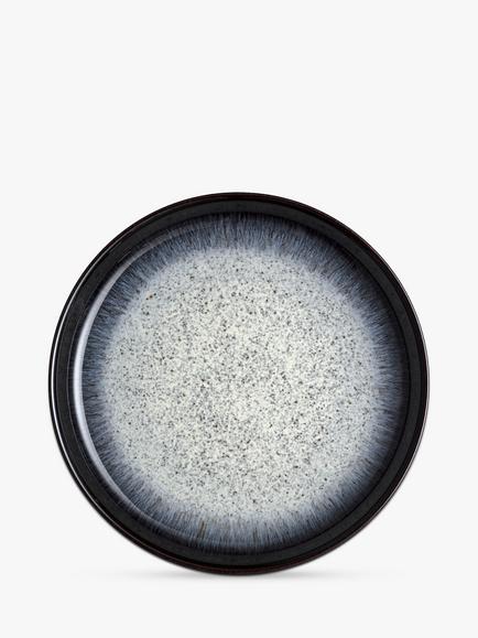 Denby Halo Coupe Dinner Plate, 26cm, Black/Multi, Black/Multi
