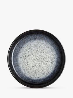 Denby Halo Stoneware Coupe Medium Plate, 21cm, Black/Multi, Black/Multi
