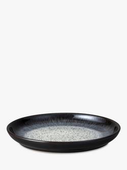 Denby Halo Stoneware Coupe Medium Plate, 21cm, Black/Multi - view 2, Black/Multi