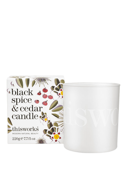This Works Black Spice & Cedar Scented Candle, Limited Edition, 220g, 