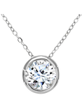 Mogul 9ct White Gold Diamond Round Pendant Necklace, 0.50ct