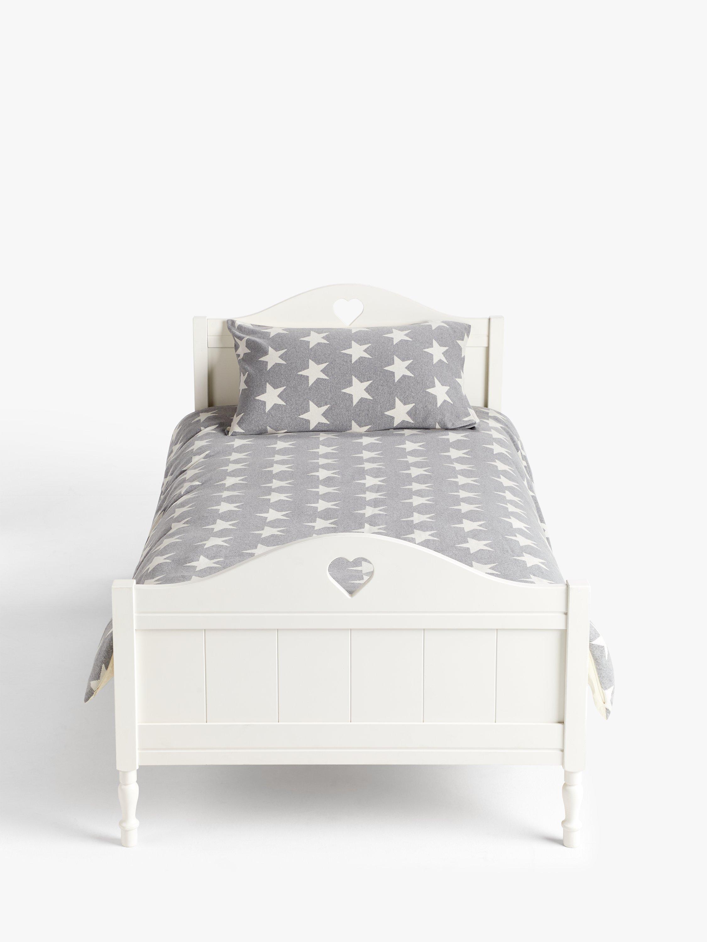 John Lewis Star Knitted Cotton Duvet Cover and Pillowcase Set, Single, Grey