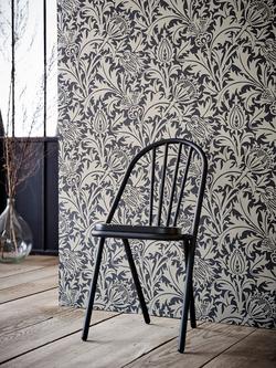 Morris & Co. Pure Thistle Wallpaper - view 2, Black Ink