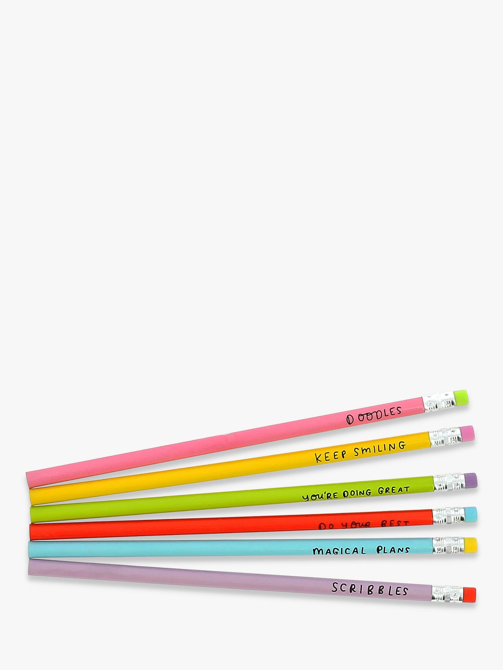 Happy News Pencil Set, Assorted, Pack of 6