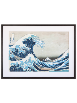 John Lewis Katsushika Hokusai 'The Great Wave off Kanagawa' Framed Print, Blue, Grey Painted Ash Framed Print