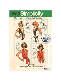 Simplicity Women's Jiffy Knit Wrap And Tie Halter, 5555, One Size, 