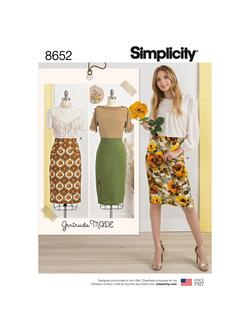 Simplicity Gertrude Made Women's Vintage Pencil Skirt Sewing Pattern, 8652, 
