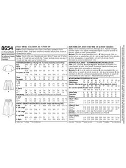 Simplicity 1940's Vintage Women's Top and Skirt Sewing Pattern, 8654 - view 2, 
