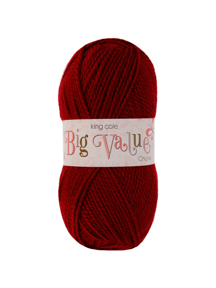 King Cole Big Value Chunky Yarn, 100g, Wine