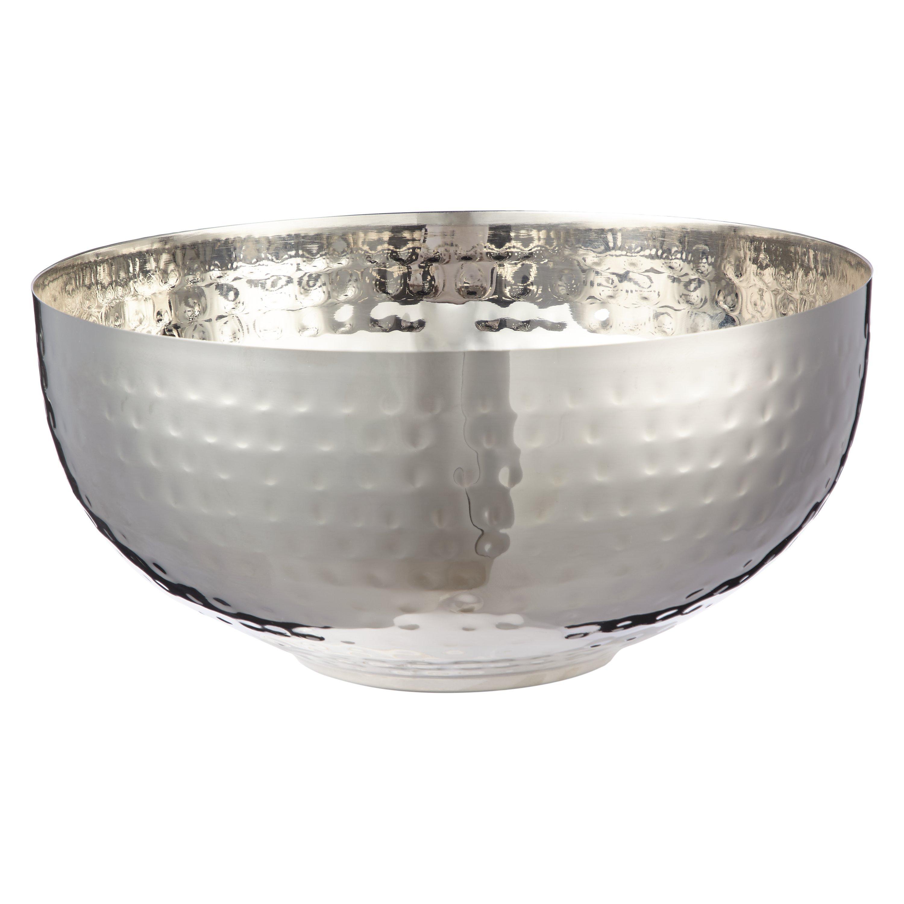 John Lewis Hammered Stainless Steel Serving Bowl, Silver