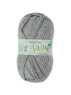 King Cole Big Value Super Chunky Yarn, 100g, Grey
