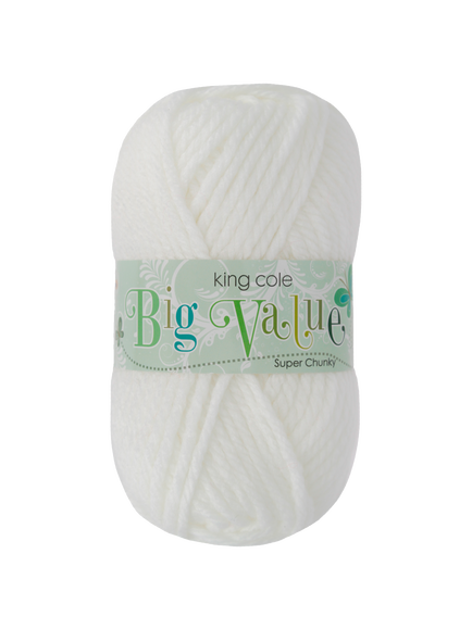 King Cole Big Value Super Chunky Yarn, 100g, White