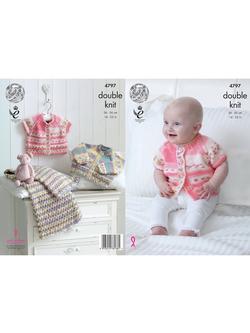 King Cole Baby Drifter Double Knit Knitting Pattern, 4797, 