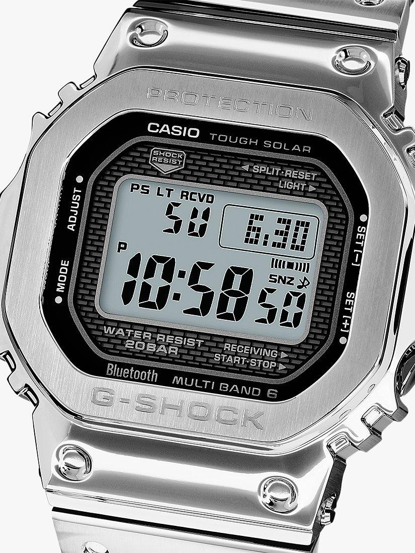 G Shock Unisex G Shock Metal Digital Bracelet Strap Watch Silver Grey GMW B5000D 1ER