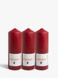 John Lewis ANYDAY Large Pillar Candle, Red, Set of 3