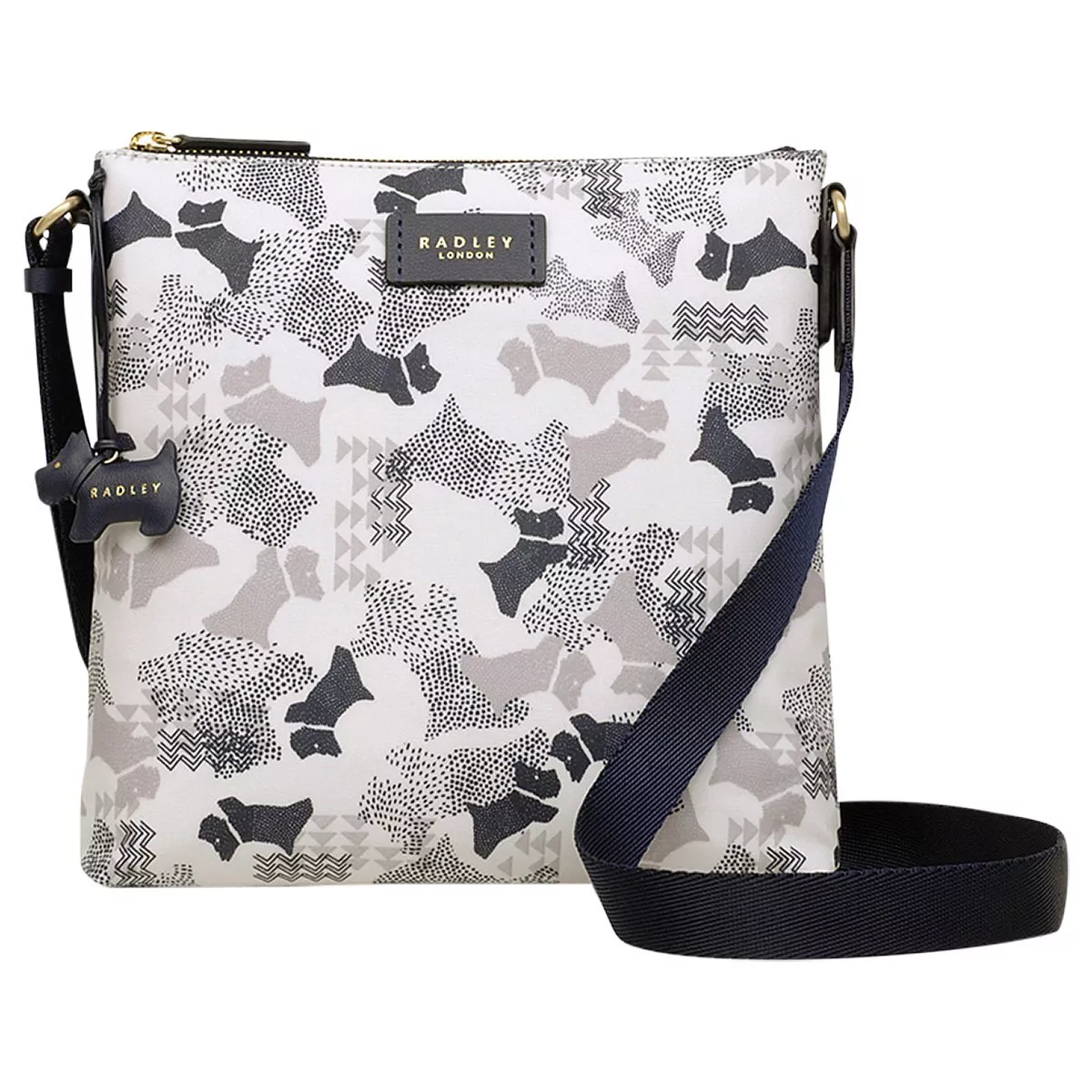 Radley Data Dog Small Zip Top Cross Body Bag Chalk