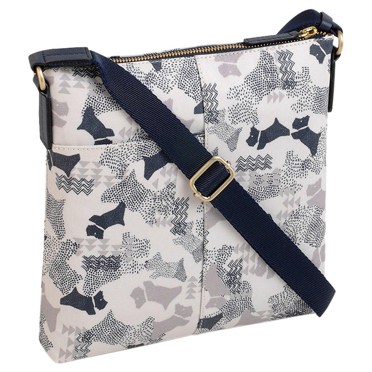 Radley Data Dog Small Zip Top Cross Body Bag Chalk