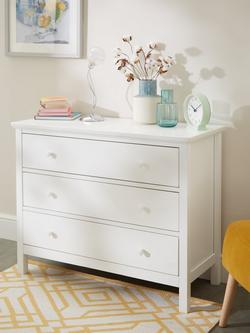 John Lewis Wilton 3 Drawer Chest - view 2, White